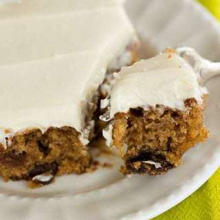 Oatmeal-Raisin Snack Cake with Cream Cheese Frosting