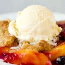 Peach and Blueberry Crumble