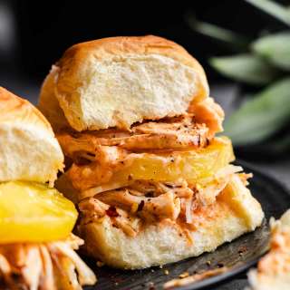 Slow Cooker Creamy BBQ Chicken Sliders