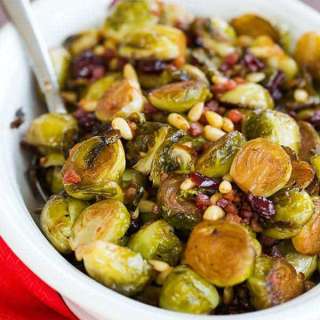 Brussels Sprouts with Pancetta, Cranberries & Pine Nuts