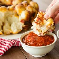 Pepperoni Pizza Monkey Bread with Dipping Sauce