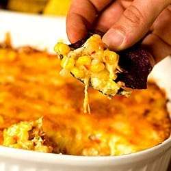 Hot Corn, Pepper and Cheese Dip
