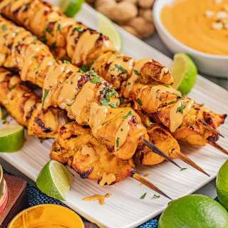 Chicken Satay with Peanut Dipping Sauce