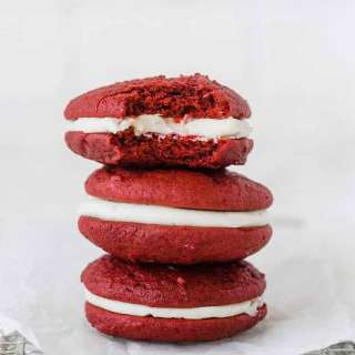 Red Velvet Whoopie Pies with Cream Cheese Filling