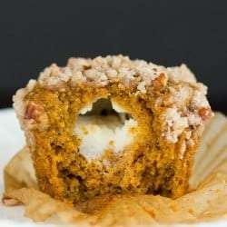 Pumpkin and Cream Cheese Muffins with Pecan Streusel