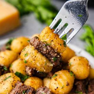 Air Fryer Steak Bites and Gnocchi