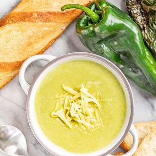 Roasted Poblano White Cheddar Soup