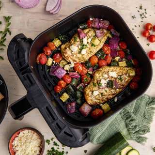 Air Fryer Greek Chicken and Veggies