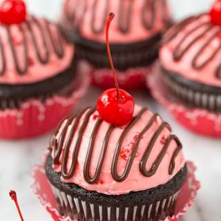 Cherry Cordial Chocolate Cupcakes