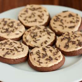 Chocolate Sugar Cookies with Peanut Butter Frosting (taste like Reese’s)