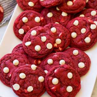Red Velvet White Chocolate Chip Cookies