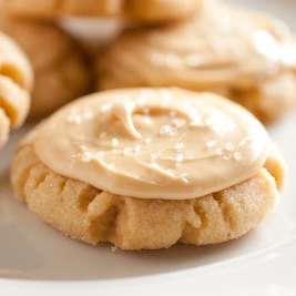 Browned Butter Crinkle Cookies with Salted Caramel Frosting