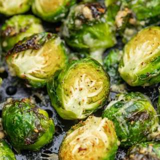 Air Fryer Garlic Butter Brussel Sprouts
