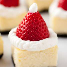 Santa Hat Cheesecake Bites