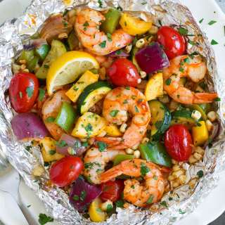 Shrimp and Summer Veggie Foil Packs