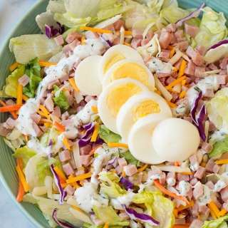 Ham and Cheese Salad with Homemade Ranch Dressing
