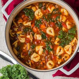 Italian Sausage, Kale and Tortellini Soup