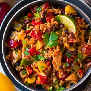 Chicken Fajita Rice Bowls (One Pan)