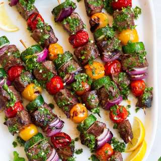 Steak Kebabs with Chimichurri