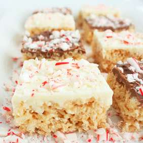Peppermint Rice Krispie Treats