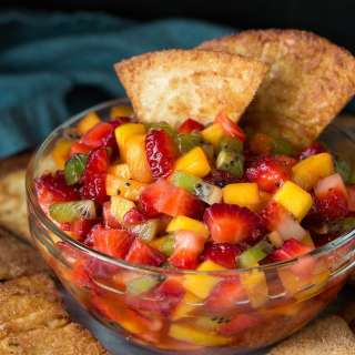 Fruit Salsa with Baked Cinnamon Sugar Chips