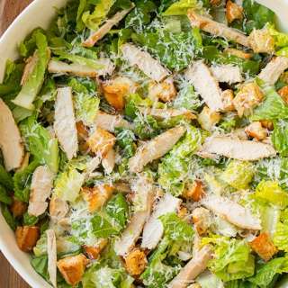 Chicken Caesar Salad Recipe {Homemade Caesar Dressing}