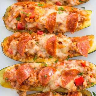 Pizza Stuffed Zucchini Boats