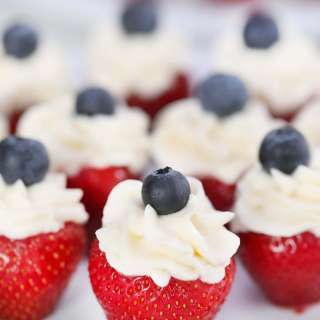 Patriotic Stuffed Strawberries