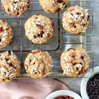 Coconut Goji Chocolate Chip Muffins