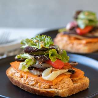 Roasted Vegetable Sandwiches With Smoky Walnut Sauce