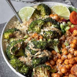 Roasted Broccoli Bowl with Sunbutter Sauce