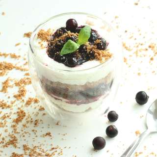 Blueberry Ricotta Cheesecake with Almond Crumble