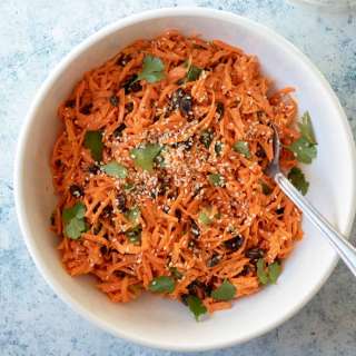 Vegan Carrot Salad With Tahini Dressing