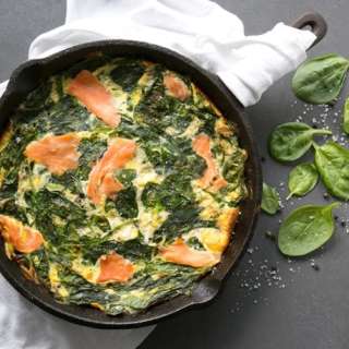 Crustless Salmon and Spinach Quiche