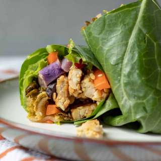 Kimchi & Tempeh Collard Wraps