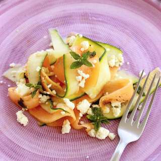 Melon and Zucchini Carpaccio Salad