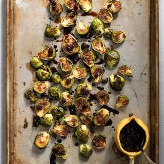 Pan-Roasted Brussels Sprouts with Raisin-Balsamic