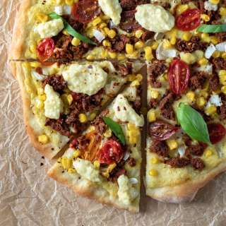 Vegan Creamed Corn Pizza