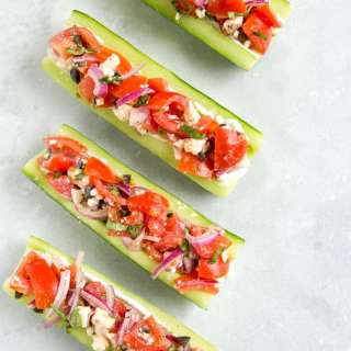 Greek Salad Cucumber Boats