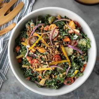 Vegan Kale Salad With Sunflower Seed Dressing