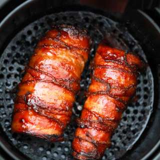 Air Fryer Bacon Wrapped Pork Tenderloin