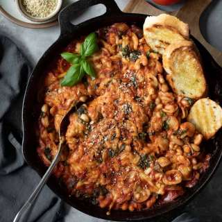 Tuscan White Bean Skillet Casserole