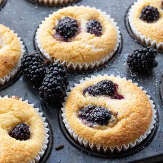 Keto Almond Flour Blackberry Muffins