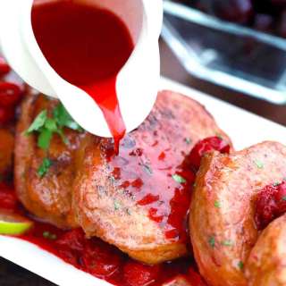 Cherry Sauce Pork Chops