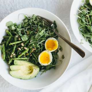 Arugula, Asparagus and Avocado Breakfast Salad