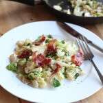 Warm Cauliflower and Prosciutto Salad with Chevre