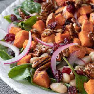 Roasted Sweet Potato Spinach Salad
