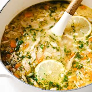 Healthy Greek Lemon Chicken Soup (Keto Avgolemono)
