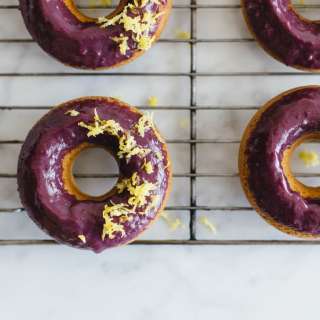 Baked Lemon Donuts with Blackberry Glaze (gluten-free, paleo)