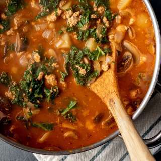 Spicy Vegan Chorizo and Potato Soup